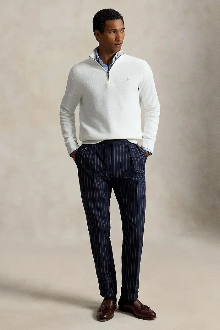 Polo Ralph Lauren пуловер мъжки от памук бял 710B18060