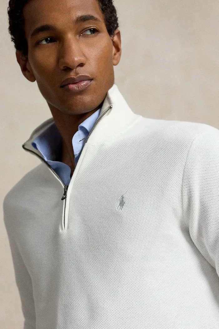Polo Ralph Lauren пуловер мъжки от памук бял 710B18060