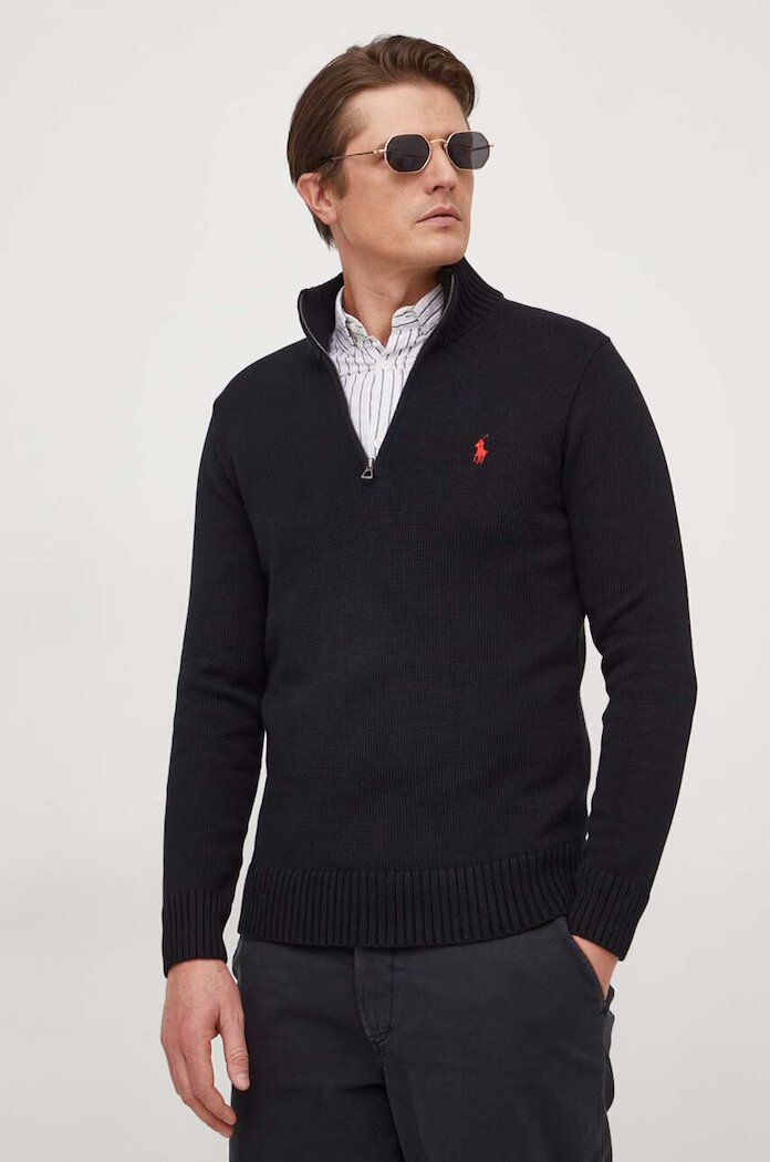 Polo Ralph Lauren пуловер мъжки от памук черен 710859939