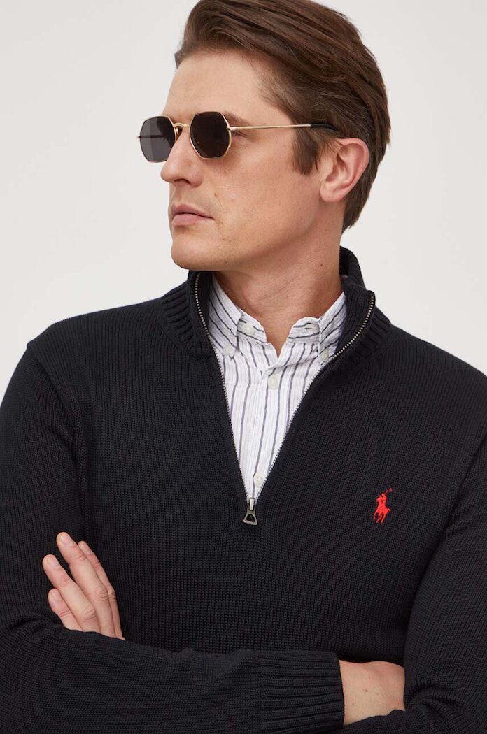 Polo Ralph Lauren пуловер мъжки от памук черен 710859939