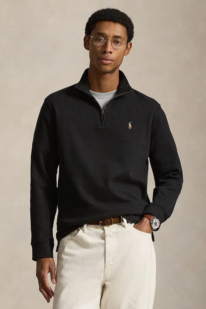 Polo Ralph Lauren пуловер мъжки от памук черен 710P07411002