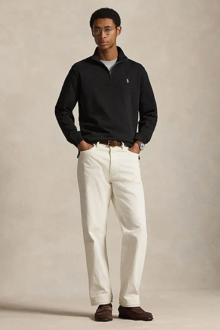 Polo Ralph Lauren пуловер мъжки от памук черен 710P07411002