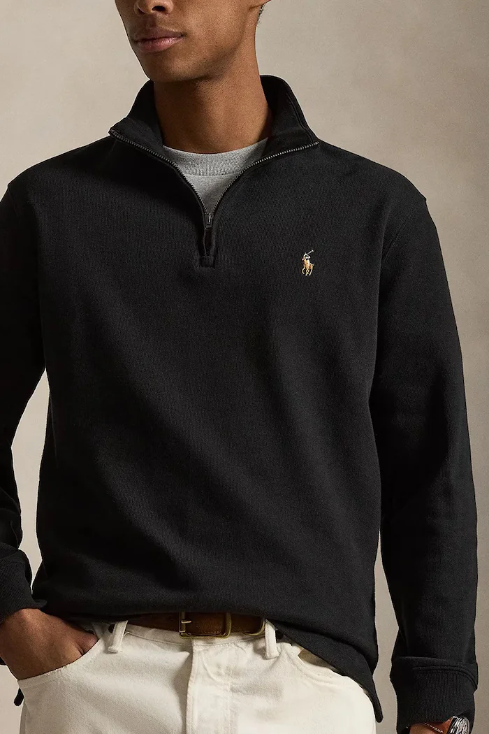 Polo Ralph Lauren пуловер мъжки от памук черен 710P07411002