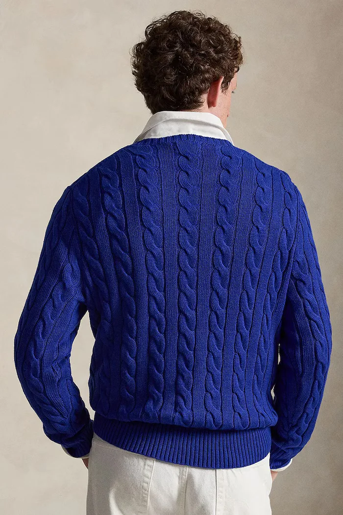 Polo Ralph Lauren пуловер мъжки от памук син 710775885
