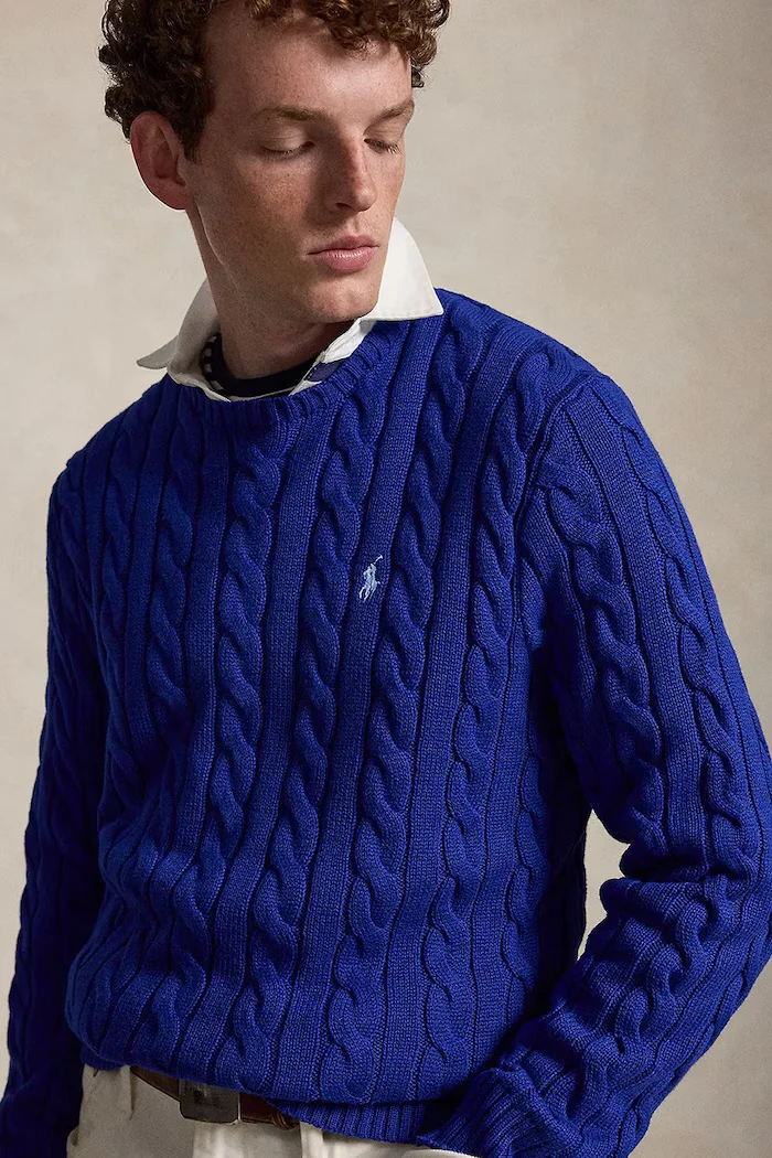 Polo Ralph Lauren пуловер мъжки от памук син 710775885