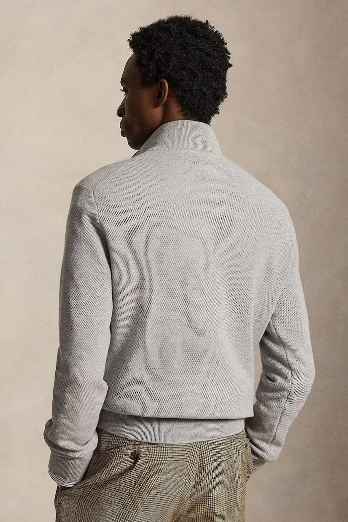 Polo Ralph Lauren пуловер мъжки от памук сив 710B18060