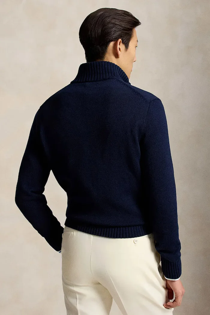 Polo Ralph Lauren пуловер мъжки от памук тъмносин 710859939