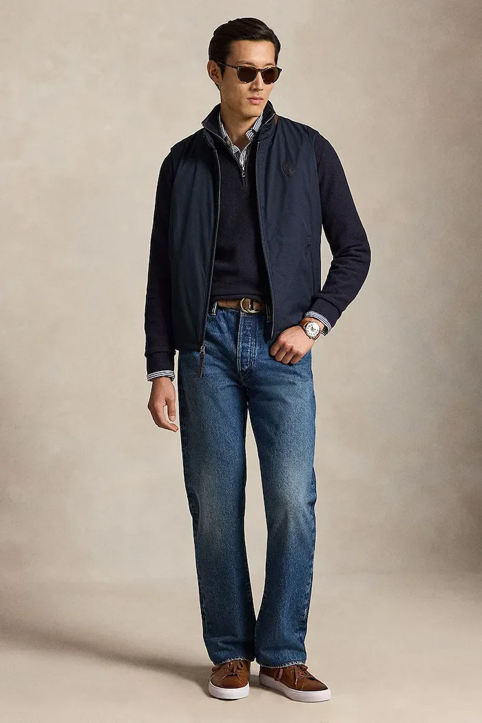 Polo Ralph Lauren пуловер мъжки от памук тъмносин 710B18060