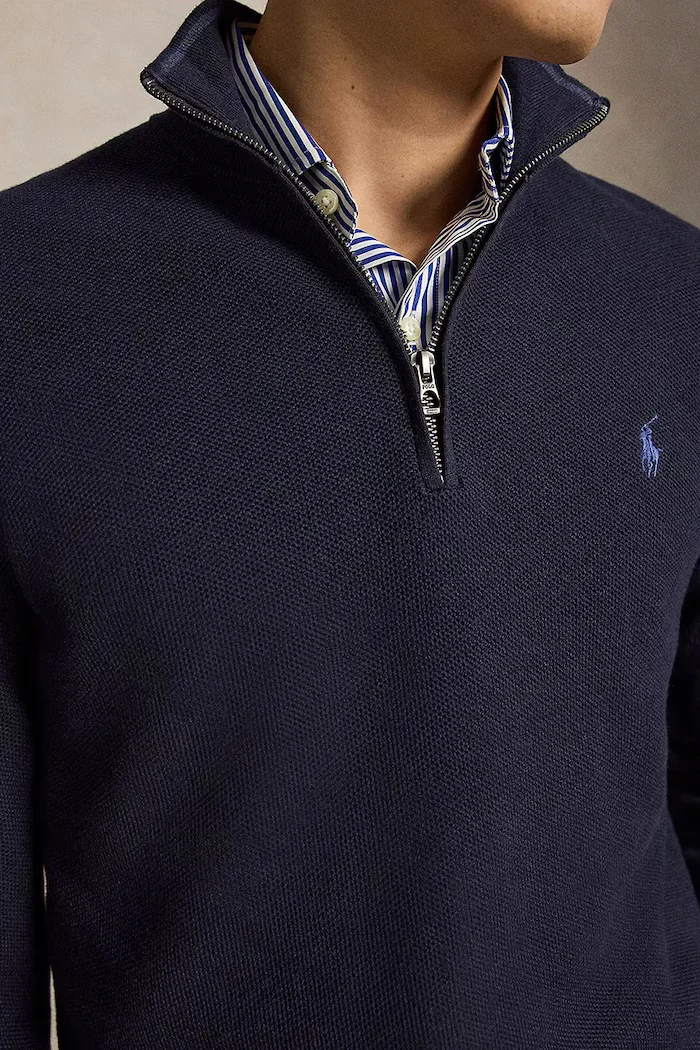 Polo Ralph Lauren пуловер мъжки от памук тъмносин 710B18060