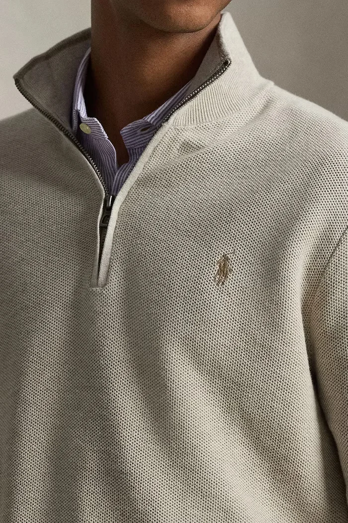 Polo Ralph Lauren пуловер мъжки от памук зелен 710B18060