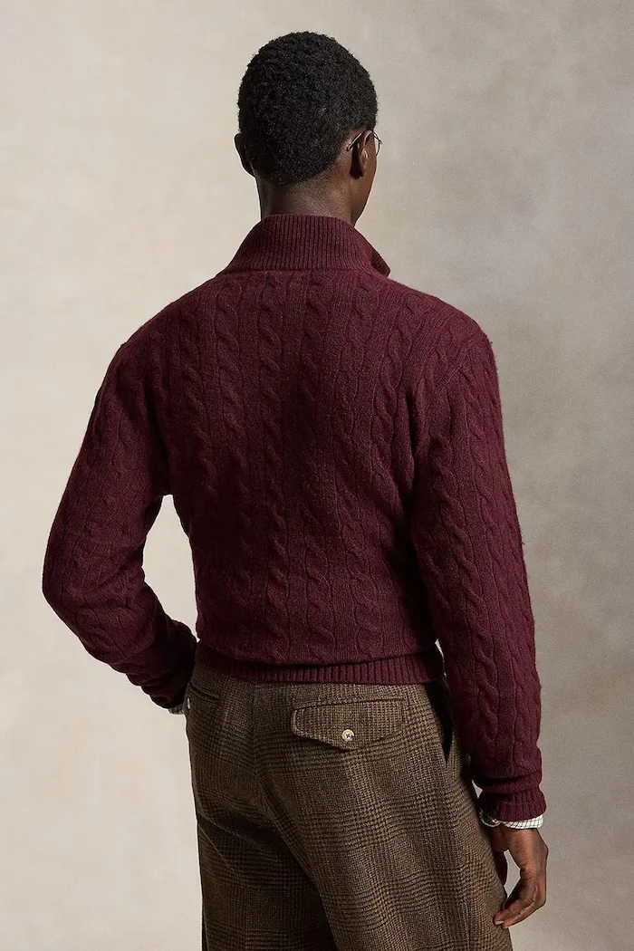 Polo Ralph Lauren пуловер мъжки от вълна бордо 710876766