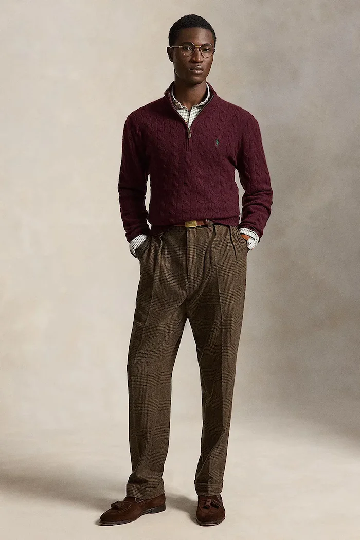 Polo Ralph Lauren пуловер мъжки от вълна бордо 710876766