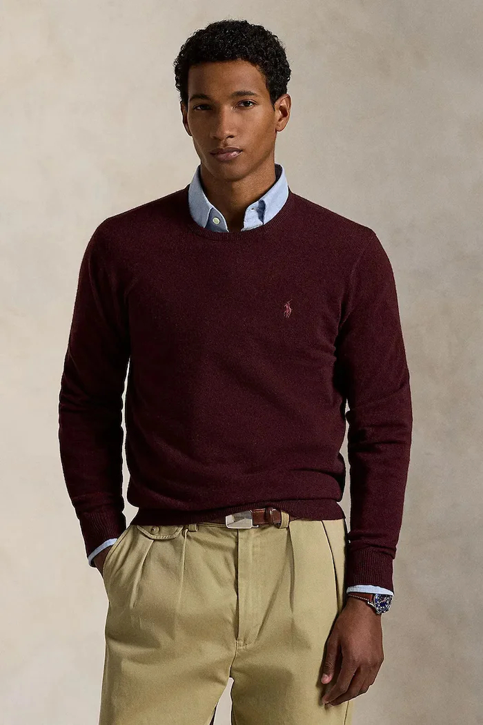 Polo Ralph Lauren пуловер мъжки от вълна бордо 710974148