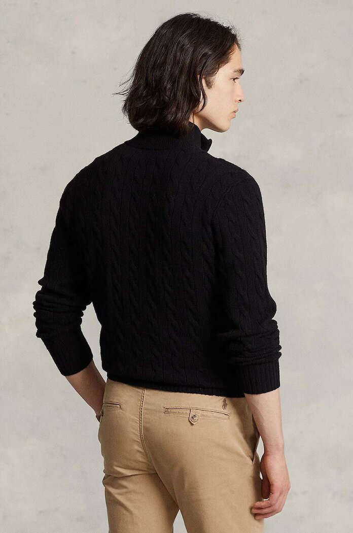 Polo Ralph Lauren пуловер мъжки от вълна черен 710876766