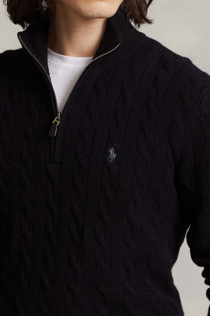 Polo Ralph Lauren пуловер мъжки от вълна черен 710876766