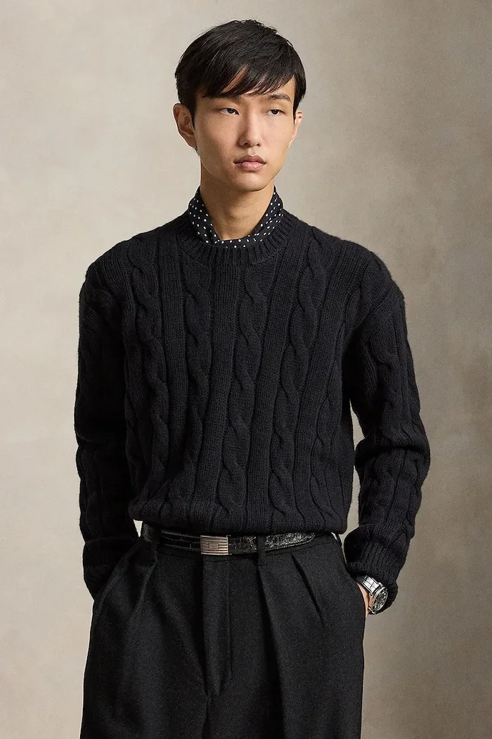 Polo Ralph Lauren пуловер мъжки от вълна черен 710B23645