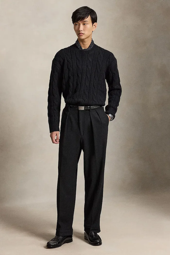 Polo Ralph Lauren пуловер мъжки от вълна черен 710B23645
