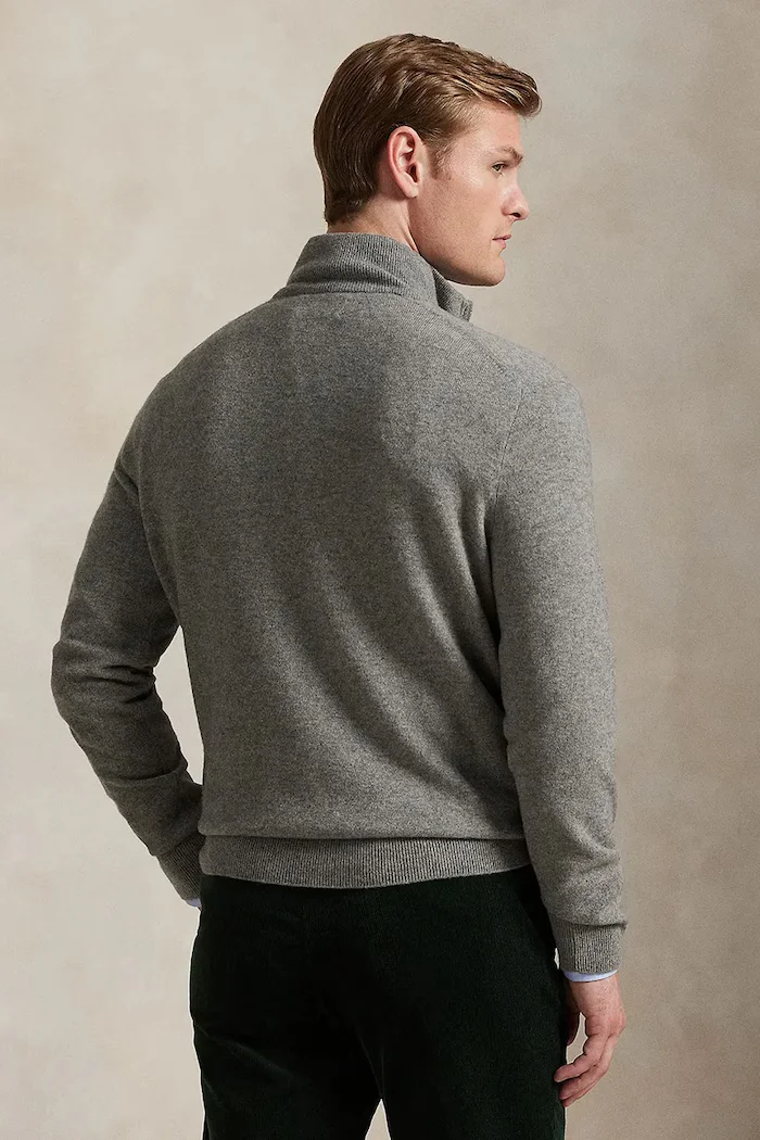 Polo Ralph Lauren пуловер мъжки от вълна сив 710876756