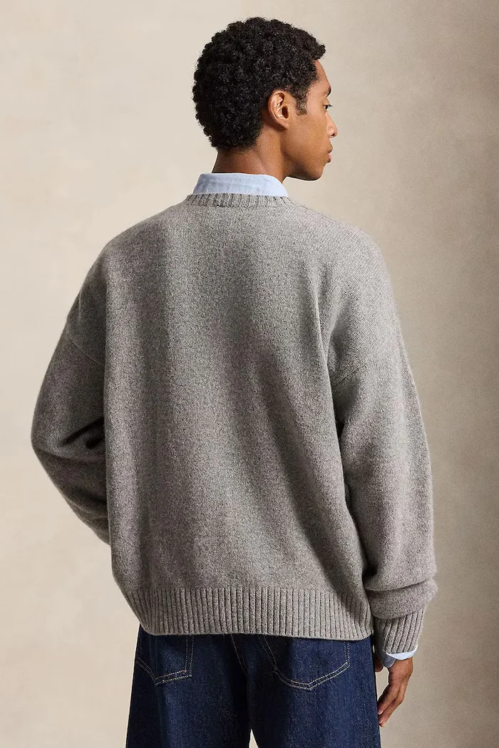 Polo Ralph Lauren пуловер мъжки от вълна сив 710B28590