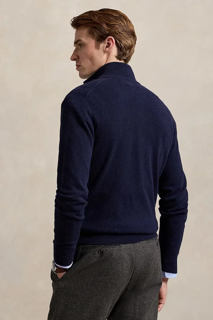 Polo Ralph Lauren пуловер мъжки от вълна тъмносин 710876756