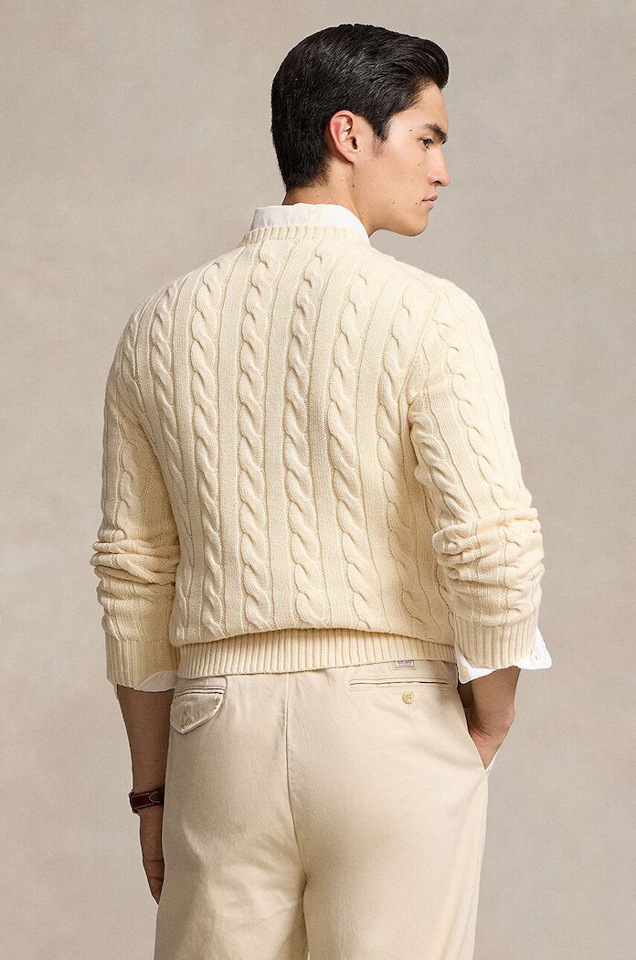 Polo Ralph Lauren Пуловер мъжки памучен бежов 710775885