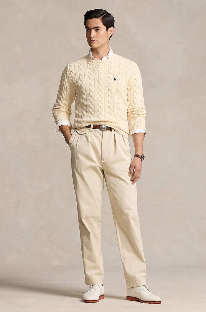 Polo Ralph Lauren Пуловер мъжки памучен бежов 710775885
