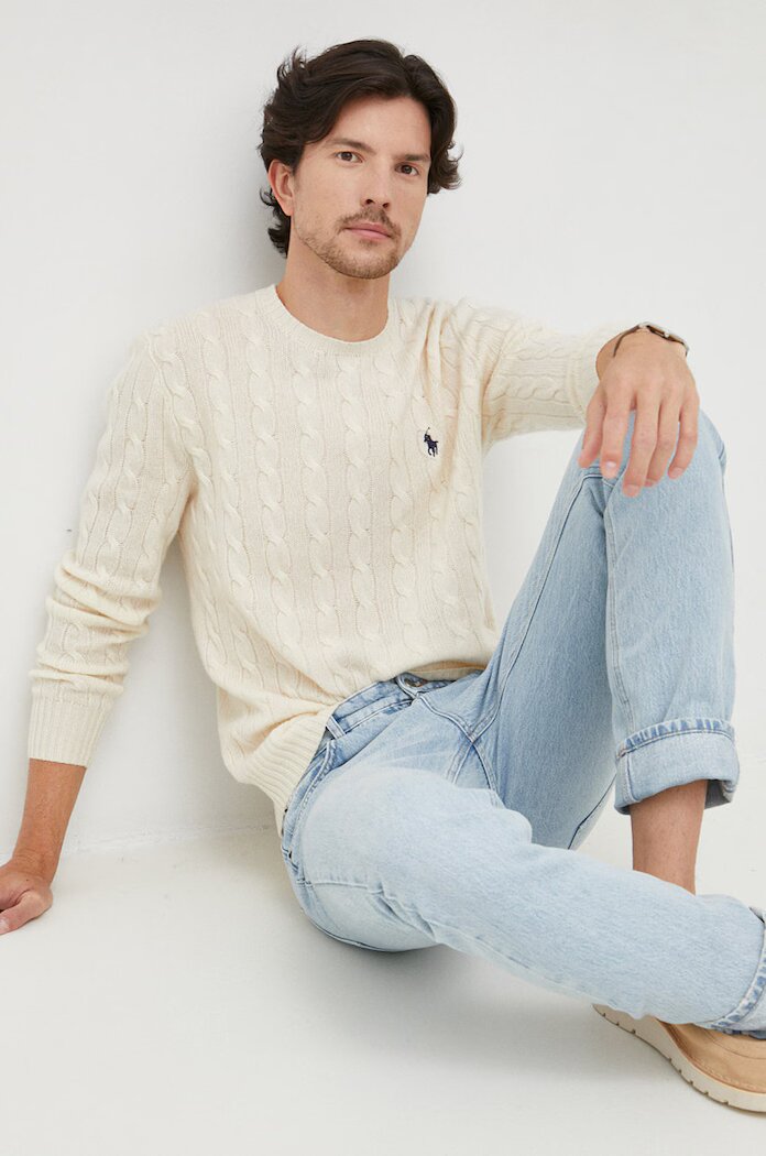 Polo Ralph Lauren Пуловер мъжки в бежово от лека материя 710876762010