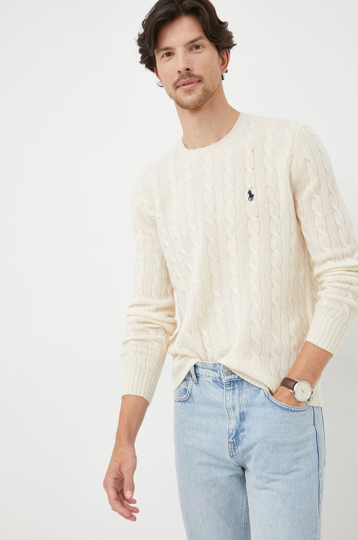 Polo Ralph Lauren Пуловер мъжки в бежово от лека материя 710876762010