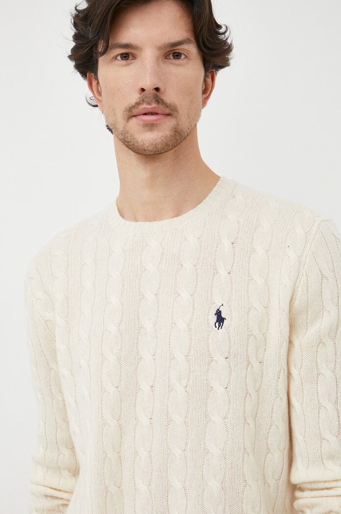 Polo Ralph Lauren Пуловер мъжки в бежово от лека материя 710876762010