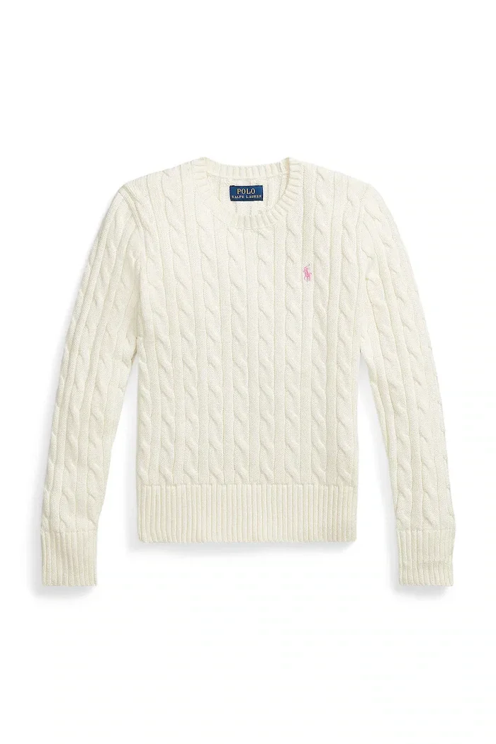Polo Ralph Lauren пуловер за деца от памук бял 313901316011