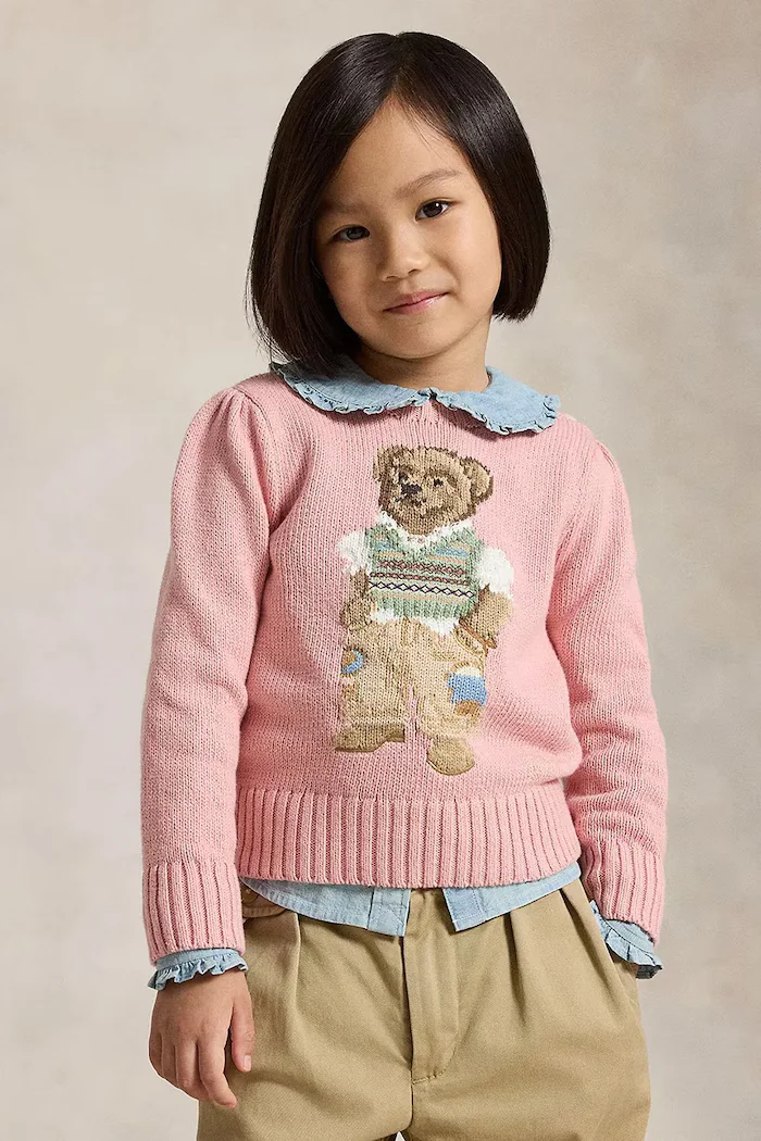Polo Ralph Lauren пуловер за деца от памук розов 312B17822001