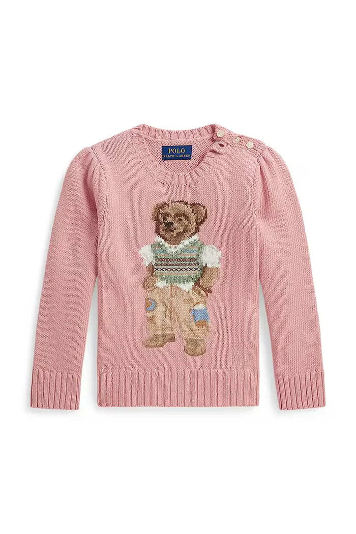 Polo Ralph Lauren пуловер за деца от памук розов 312B17822001