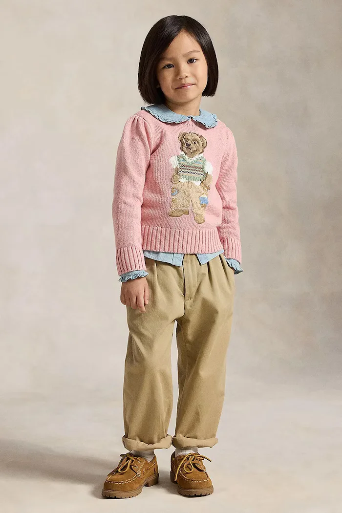 Polo Ralph Lauren пуловер за деца от памук розов 312B17822001