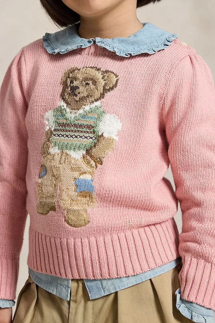 Polo Ralph Lauren пуловер за деца от памук розов 312B17822001