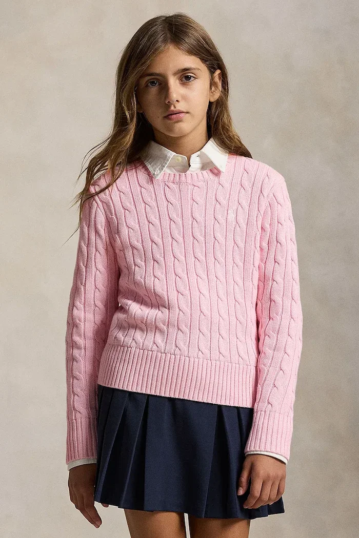 Polo Ralph Lauren пуловер за деца от памук розов 313901316010