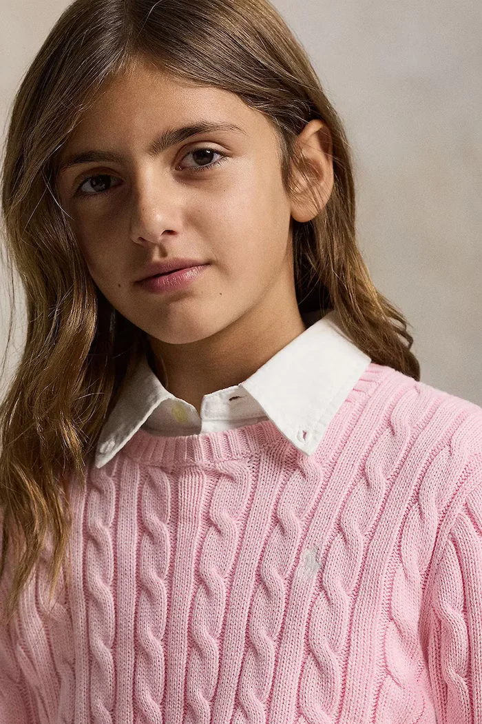 Polo Ralph Lauren пуловер за деца от памук розов 313901316010