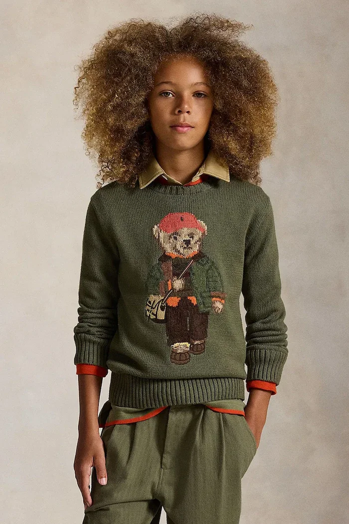 Polo Ralph Lauren пуловер за деца от памук зелен 323B26124001