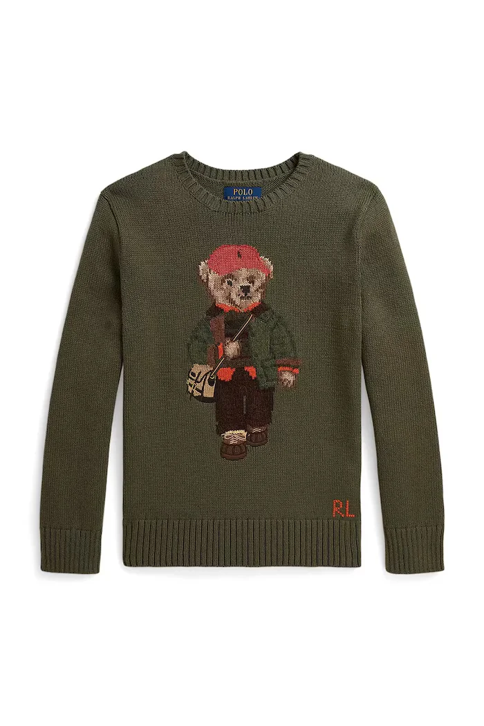 Polo Ralph Lauren пуловер за деца от памук зелен 323B26124001