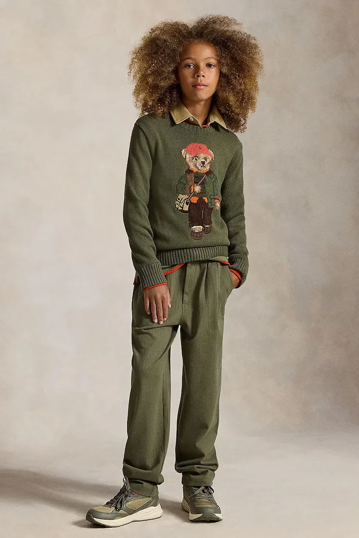 Polo Ralph Lauren пуловер за деца от памук зелен 323B26124001