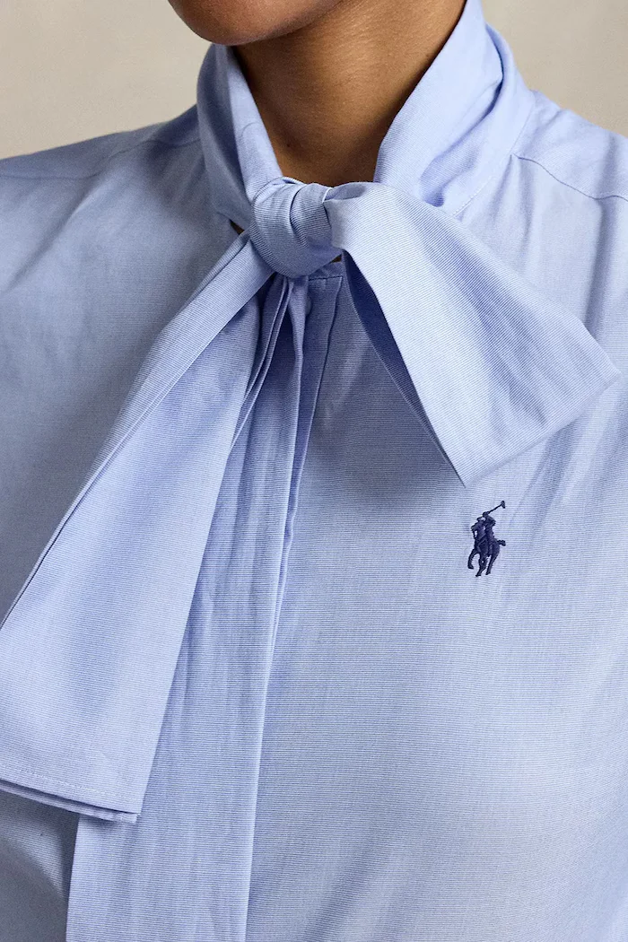 Polo Ralph Lauren риза дамска от памук синя 211B17147