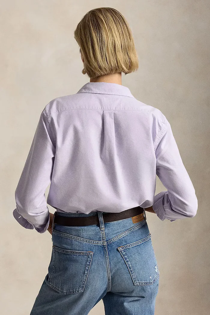 Polo Ralph Lauren риза дамска от памук виолетова 211970736