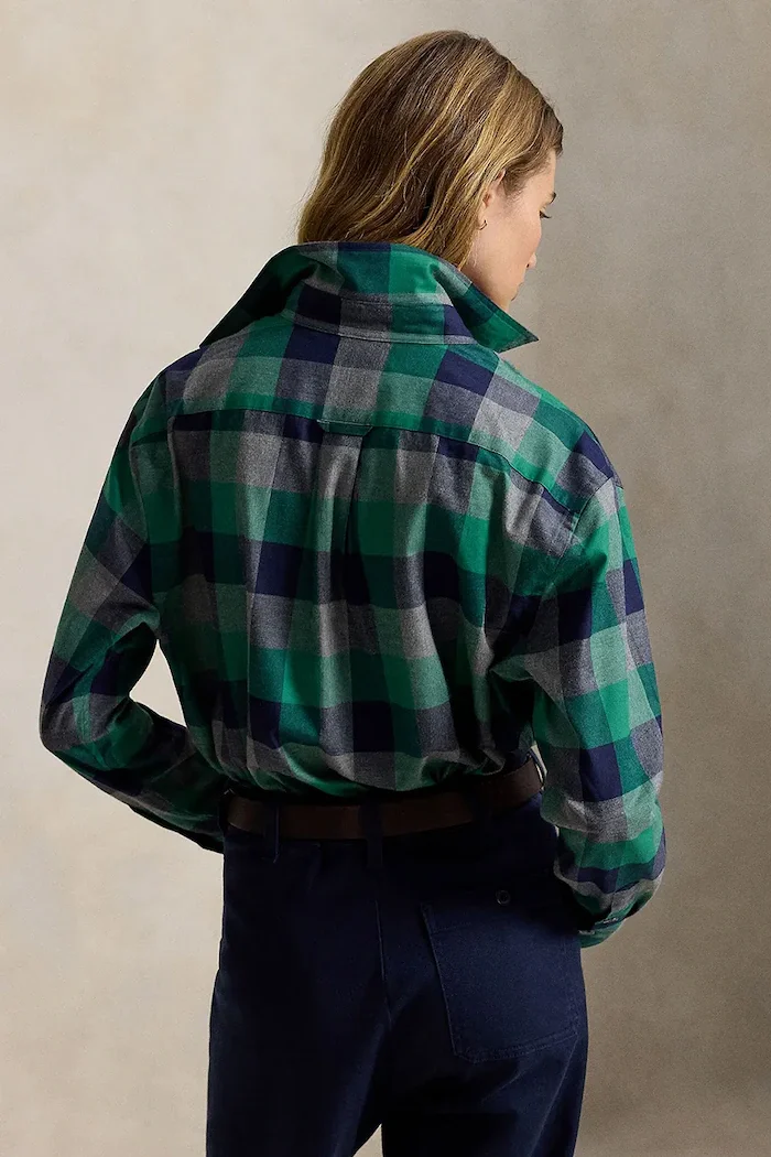 Polo Ralph Lauren риза дамска от памук зелена 211B36268