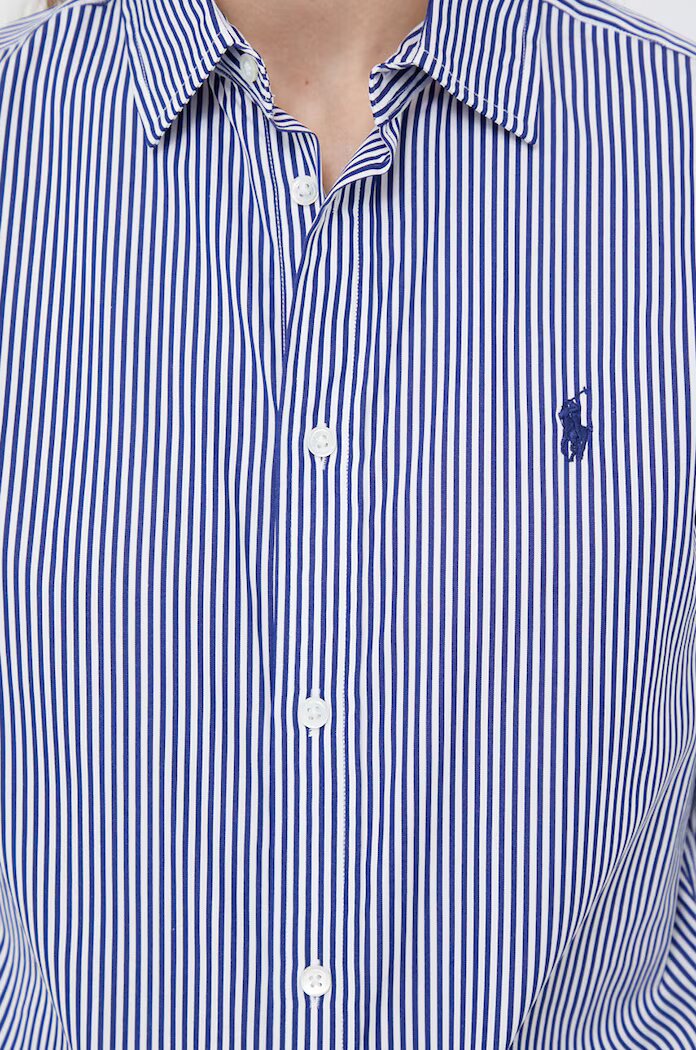 Polo Ralph Lauren Риза дамска в синьо със стандартна кройка с класическа яка 211891379