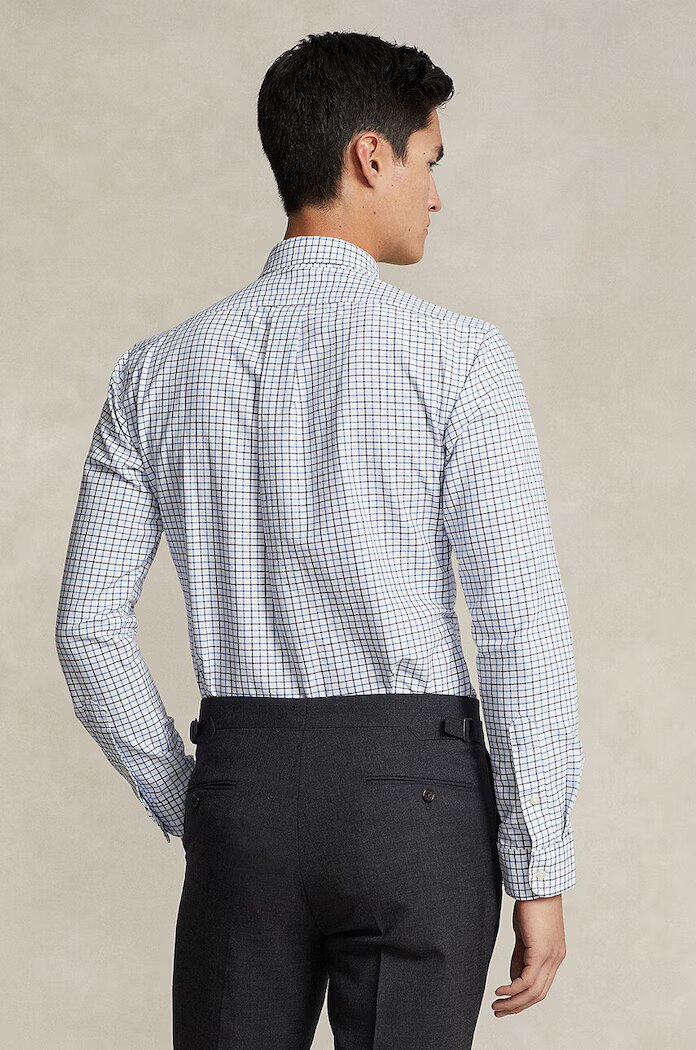 Polo Ralph Lauren риза мъжка от памук бяла на каре 710922273