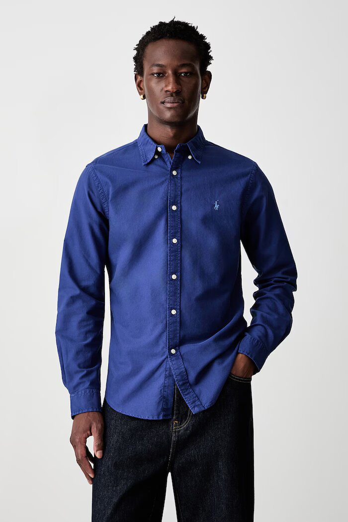 Polo Ralph Lauren риза мъжка от памук синя 710804257