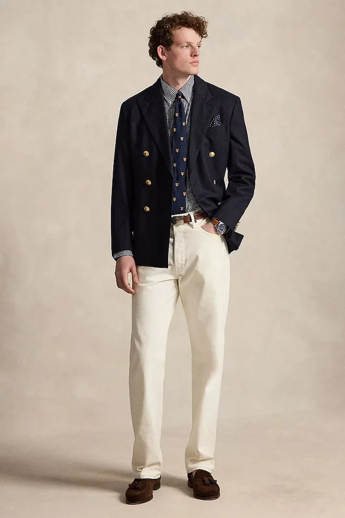 Polo Ralph Lauren риза мъжка от памук синя на каре 710929347