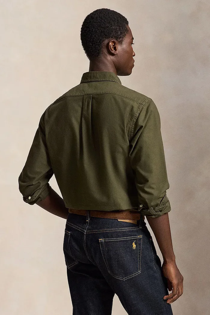 Polo Ralph Lauren риза мъжка от памук зелена 710805564