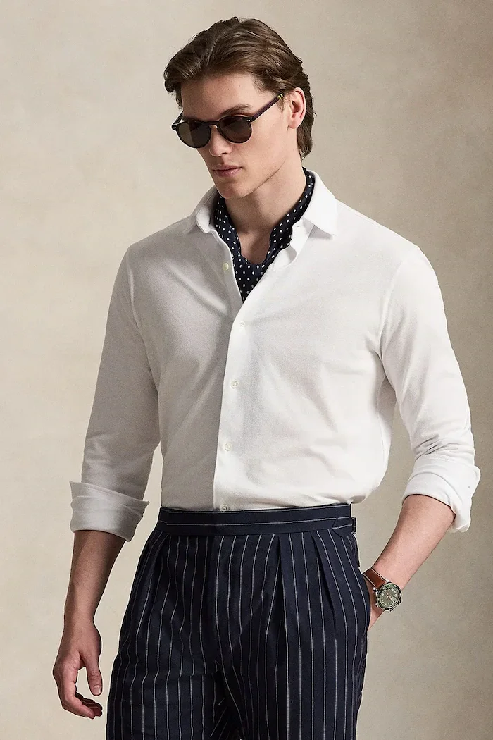 Polo Ralph Lauren риза мъжка памучна бяла 710B13485
