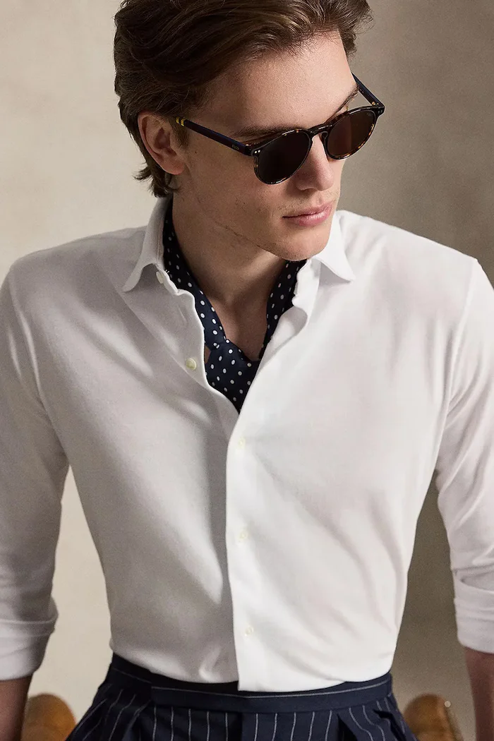 Polo Ralph Lauren риза мъжка памучна бяла 710B13485
