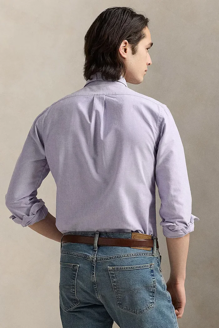 Polo Ralph Lauren риза мъжка памучна виолетова 710805562